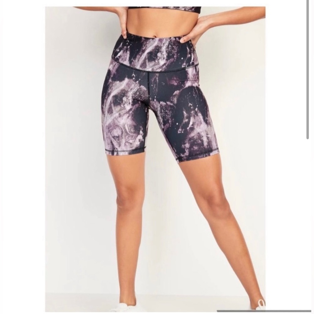 Old Navy x2 High-Waisted PowerPress Biker Shorts 8 inch size S- BNWOT